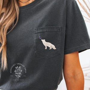 White Fox & Butterfly Pocket Tee | Romantasy Reader Shirt | Bookish Gift image 4