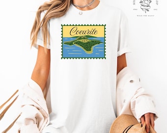 Officially Licensed Coeurile Postage Stamp T-Shirt | Sacred Sea Island | Spark of the Everflame by Penn Cole Merch