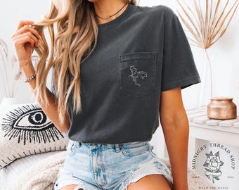 Minimalist Dragon Pocket Tee | Romantasy & Fourth Wing Inspired Shirt