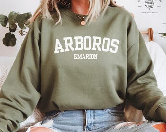 Officially Licensed Arboros Emarion Embroidered Crewneck Sweatshirt | Collegiate Style | Spark of the Everflame by Penn Cole Merch