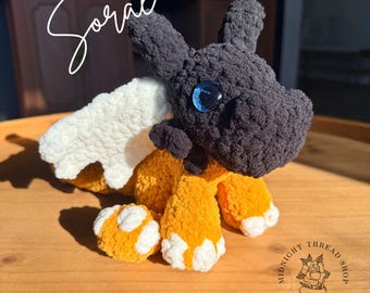 Officially Licensed Sorae Gryvern Crochet Plush | Spark of the Everflame | Hand Crocheted Fantasy Book Plush | Kindred’s Curse Saga
