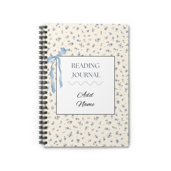 Bookish Aesthetic Reading Journal Spiral Notebook, Ruled Line