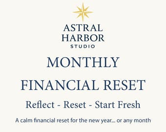 Monthly Financial Reset Worksheet | Budget Reflection & Goal Reset | Simple Money Reset Planner | Digital Download