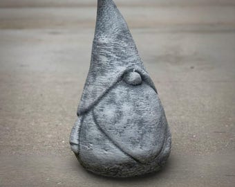 Cute Gnome Garden Statue Concrete Look Minimalist Gnome Sculpture Fairy Garden Contemporary Outdoor Patio Yard Decor Gnome Lover Gift