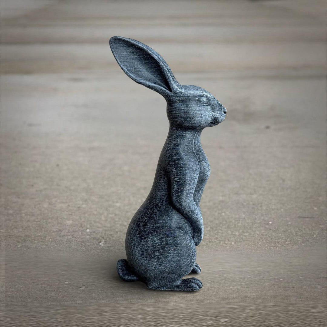 Standing Rabbit Decorations Rabbit Garden Statue Standing Bunny Figurine Rustic Farm Animal ...