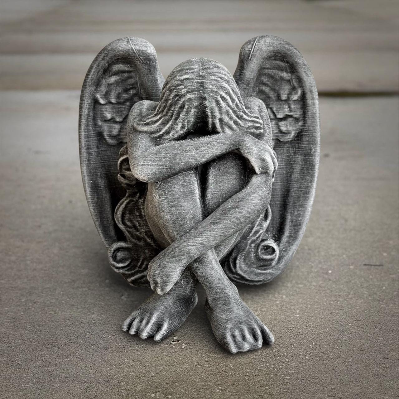 Weeping Angel Statue Memorial Garden Decor Grieving Angel