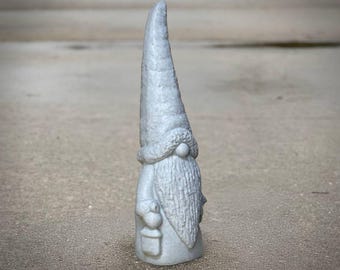 Modern Gnome Statue Concrete Look Knome Figurine Minimal Garden Sculpture Outdoor Home Accent Patio Decor Unique Gift for Gnome Lover