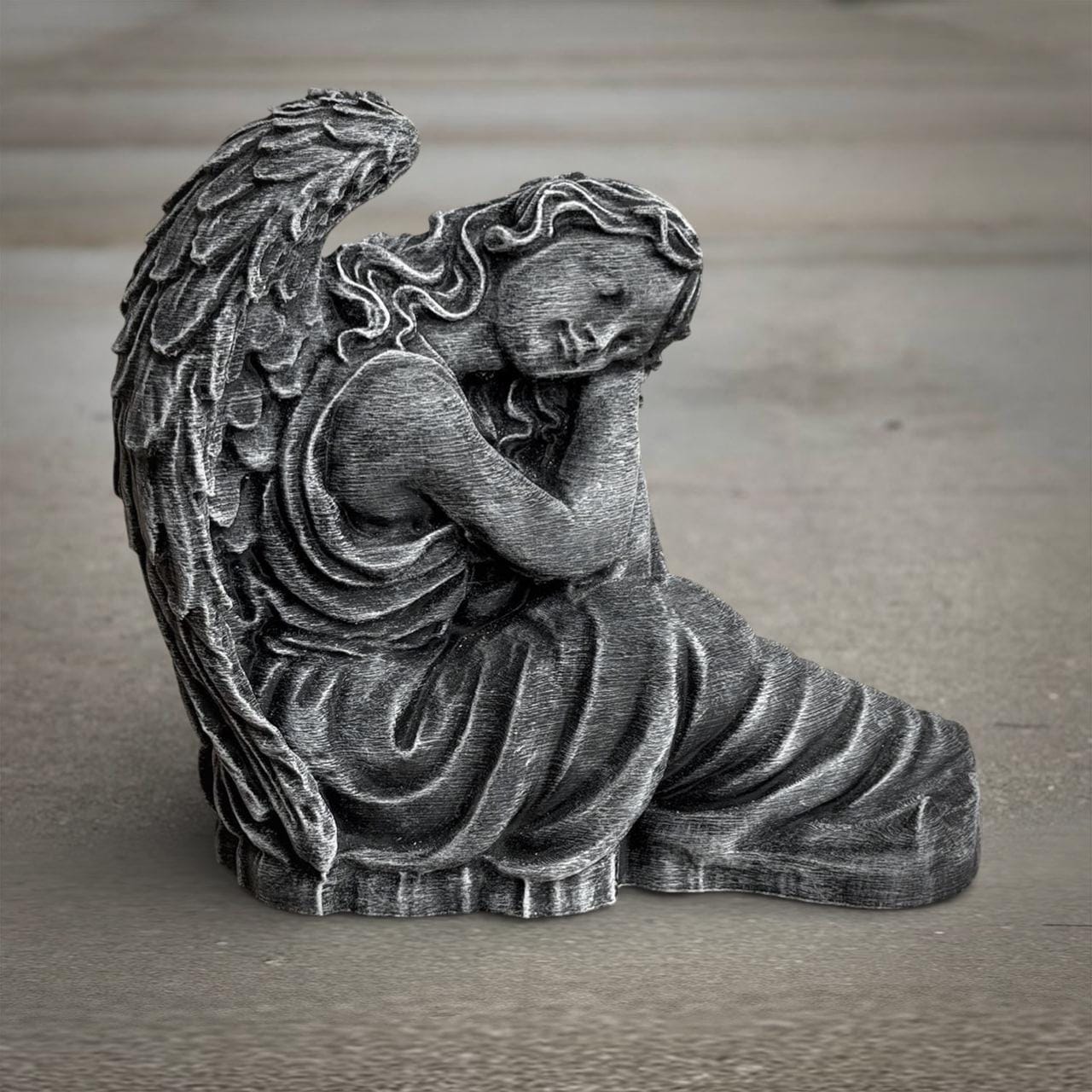 Sleeping Angel Garden Statue Memorial Cherub Sculpture Religious Winged ...