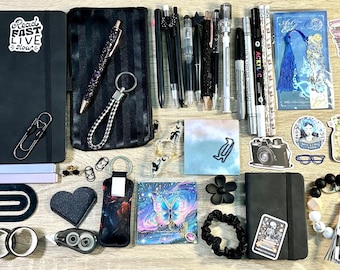 Black Themed Bookish bundle, book lovers, Journals