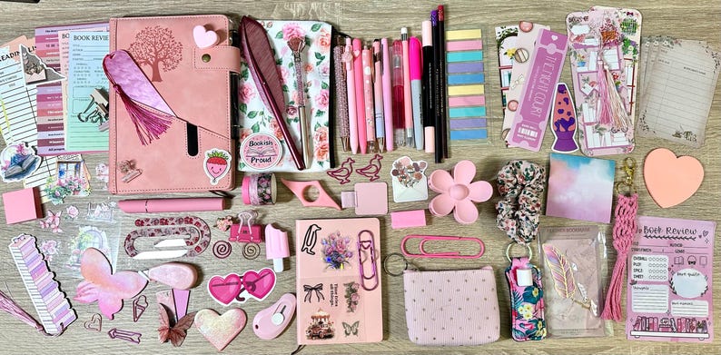 Pacchetto Pink Vibes Bookish, per amanti dei libri, diari immagine 1