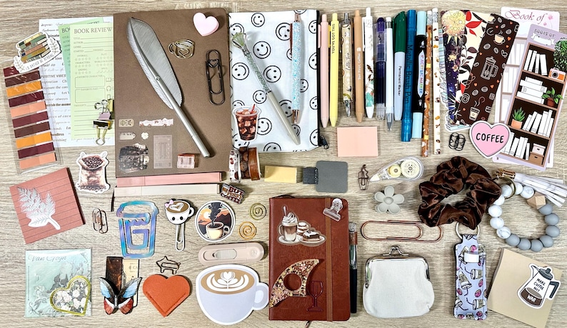 Coffee themed Bookish bundle, book lovers, Journals image 17