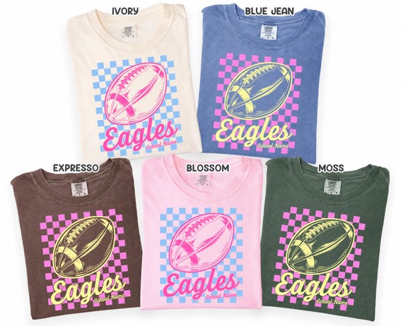 Custom Football Checker Mom Comfort Colors® Shirt, Personalized Football Player Gift, Football Game Day Shirt, Game Day Tee