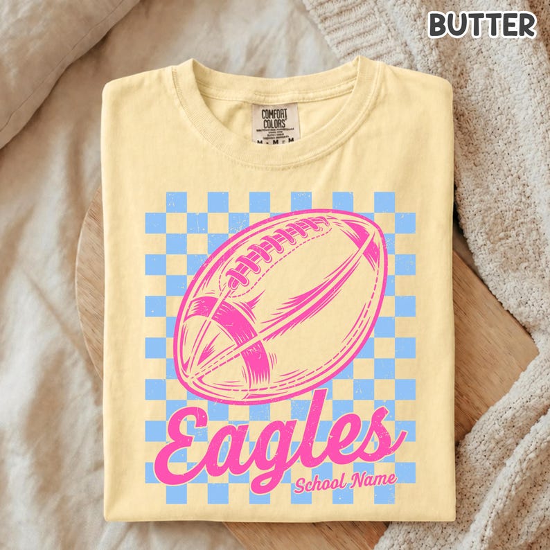 Custom Football Checker Mom Comfort Colors® Shirt, Personalized Football Player Gift, Football Game Day Shirt, Game Day Tee Bild 8