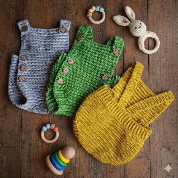 Jumpsuit Baby Crochet Pattern, Beach Romper Baby, Tutorial Pattern, Amigurumi Crochet Pattern, Instant Download, PDF MN32