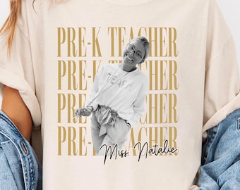 Camiseta personalizada con foto para maestra de preescolar – Agradecimiento a la maestra, Camiseta del equipo de preescolar, Regalo para maestra de preescolar, Regreso a clases