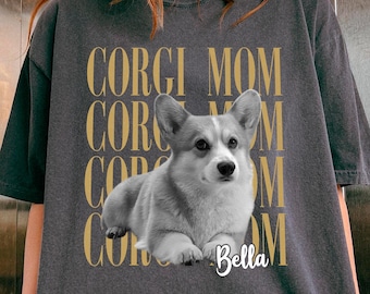 Camiseta personalizada con foto de Corgi, regalo para mamás perrunas, camiseta para amantes de los Corgis, foto de perro vintage de los 90, regalo para mamás perrunas, el mejor regalo para papás