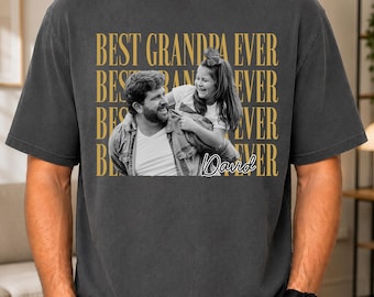 Custom Photo Grandpa Shirt, Personalized Best Grandpa Ever Shirt, Grandpa Picture Sweatshirt Hoodie, Father’s Day Gift for Grandpa