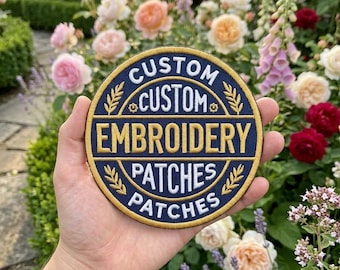 Custom Embroidered Patches, Logo or Image, Iron On, Sew On, Hook & Loop Personalized Patch