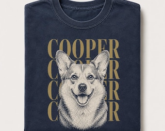 Personalized Pet Portrait Shirt, Custom Photo Dog T-Shirt, Dog Cat Lover Gifts