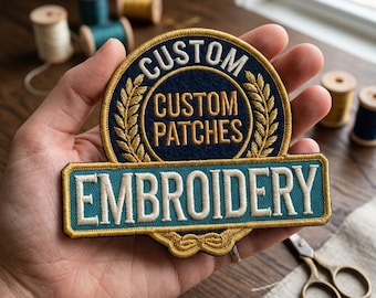 Custom Sewing Patch, Seamstress Patch, Tailor Patch, Crafter Patch, Photo, Text, Personalized Shape (Iron On, Sew On, Hook & Loop)