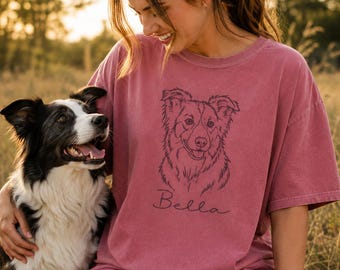 Personalized Pet Portrait Shirt, Custom Photo Dog T-Shirt, Dog Cat Lover Gifts