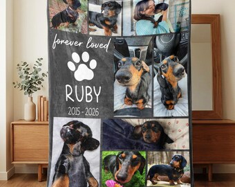 Manta personalizada con foto de perro salchicha, manta personalizada con retrato de perro salchicha, regalo conmemorativo para mascotas, regalo para mamás y papás perrunos.