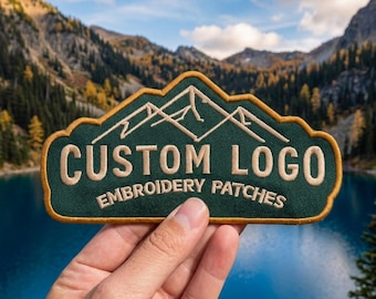Custom Embroidered Mountain Embroidered Patchs, Logo, Photo, Text, Personalized Shape (Iron On, Sew On, Hook & Loop)