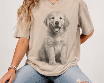 Personalized Pet Portrait Shirt, Custom Photo Dog T-Shirt, Dog Cat Lovers Gifts