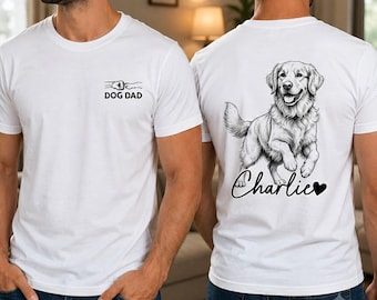 Custom Photo Dog Dad Shirt, Dog Portrait T-shirt, Fathers Day Gifts for Dog Lover