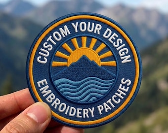 Custom Embroidered Outdoor Adventure Patch, Hiking Club Gift for Backpack, Personalized Shape (Iron On, Sew On, Hook & Loop)