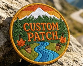 Custom Embroidered Adventure Patch, Camp Badge Gift for Backpack, Personalized Shape (Iron On, Sew On, Hook & Loop)