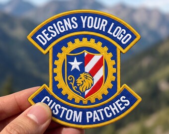 Custom Embroidered Patches, Logo, Photo, Text, Personalized Shape (Iron On, Sew On, Hook & Loop)