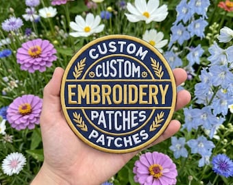 Custom Embroidered Patches, Logo, Photo, Text, Personalized Shape (Iron On, Sew On, Hook & Loop)