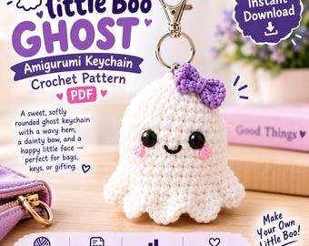 Little Boo Ghost Amigurumi Keychain Crochet Pattern (PDF)