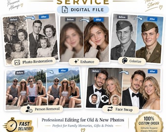 Custom Photo Editing Service, Photo Restoration, Enhancement, Colorize & Person Removal