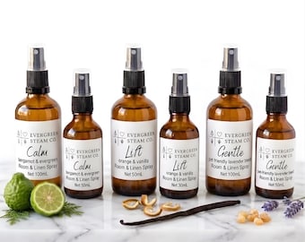 Essential Oil Room Spray | Linen Mist | Natural Scent | Aromatherapy | Orange Vanilla | Bergamot Evergreen