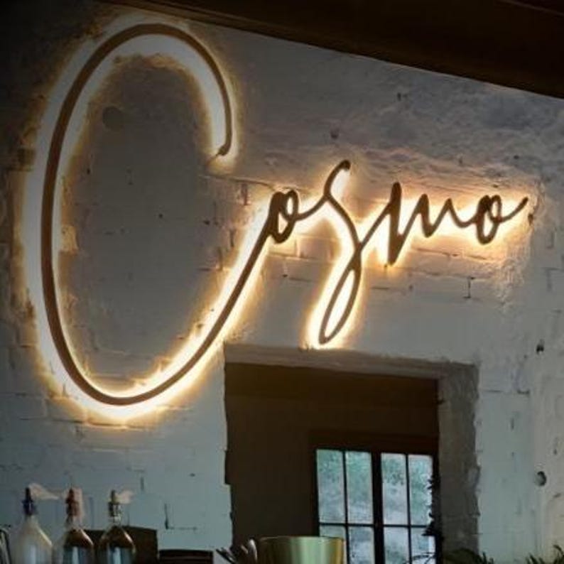 Custom Metal LED Backlit Business Logo Sign – 3D Acrylic, Halo Lit - Etsy