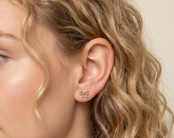 18K gold filled strikoorknopjes set sierlijke minimalistische lintoorbellen klein kraakbeen helix oorbellen cadeau voor haar