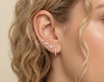 18K gold filled CZ-oorbellen set sierlijke studs & knuffeloorbellen minimalistische oorstapel kraakbeen helix sieraden cadeau voor haar
