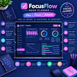 ADHD Html Planner | Interactive ADHD Life Planner | ADHD Digital Planner | Budget Tracker
