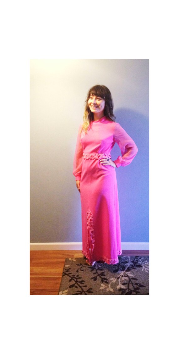 bright pink maxi dress