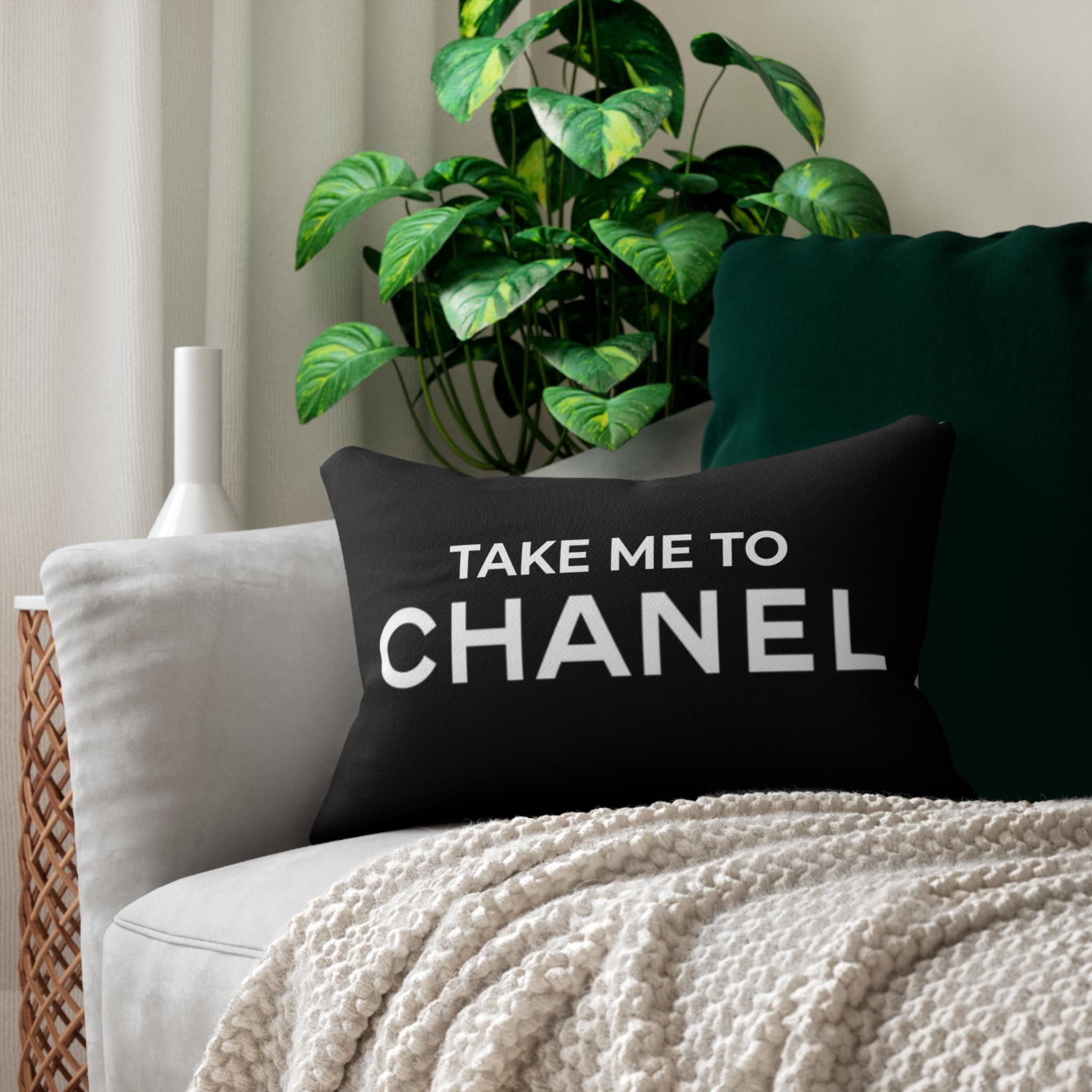 Take Me to Chanel Lumbar Pillow | Black Throw Pillow - Etsy Take Me to Chanel Lumbar Pillow | Black Throw Pillow - Etsy