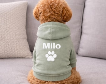 Personalized Embroidered Dog Hoodie - Custom Pet Clothes, French Bulldog Outfit, Custom Embroidered Pet Sweatshirt, Gifts for Pet Lovers