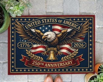 USA 250th Anniversary Doormat, Home Doormat, 250 Years Gift, Political Decor, American Eagle, Patriotic Porch, Door Mat
