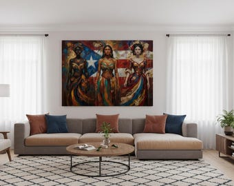 Puerto Rican Ancestry - Modern Canvas Art - Boricua Pride Wall Decor