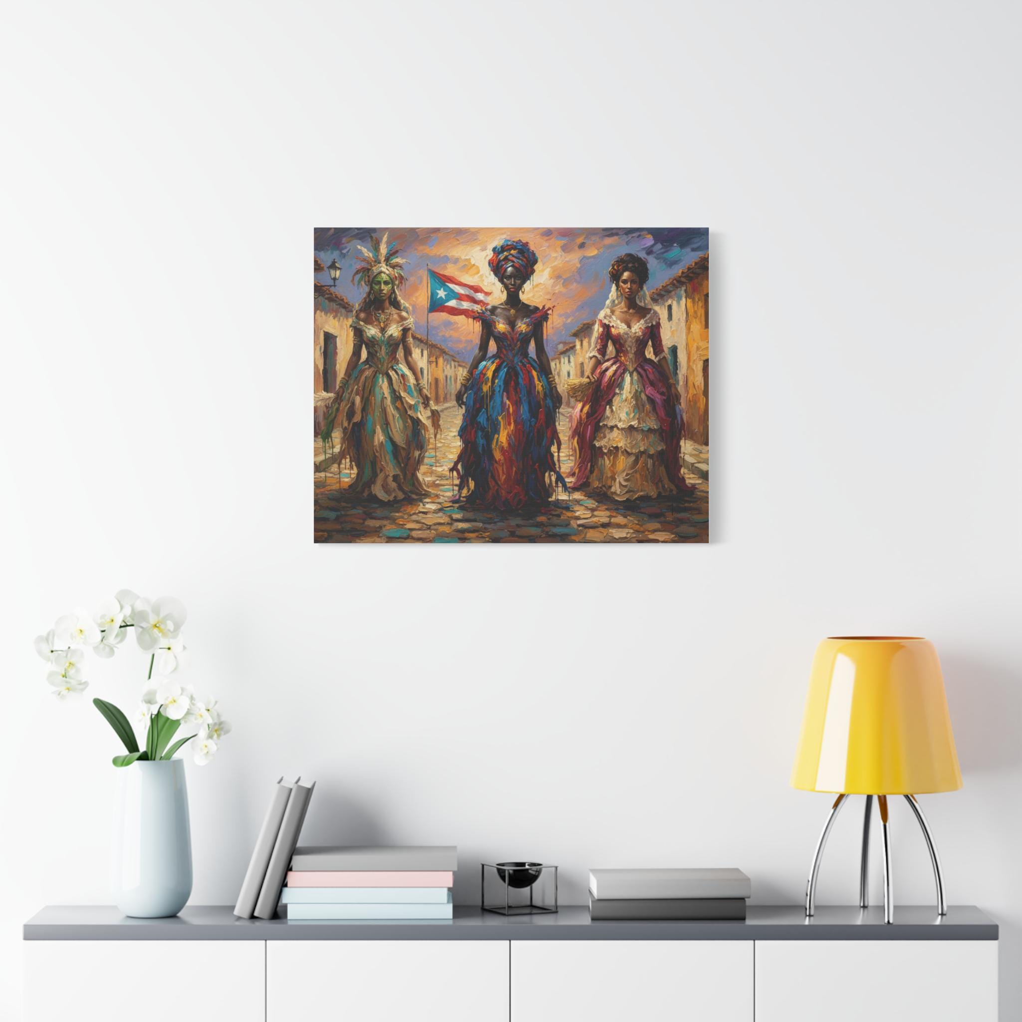 Three Roots of Puerto Rico Canvas Print Taino African Spanish Ancestry ...