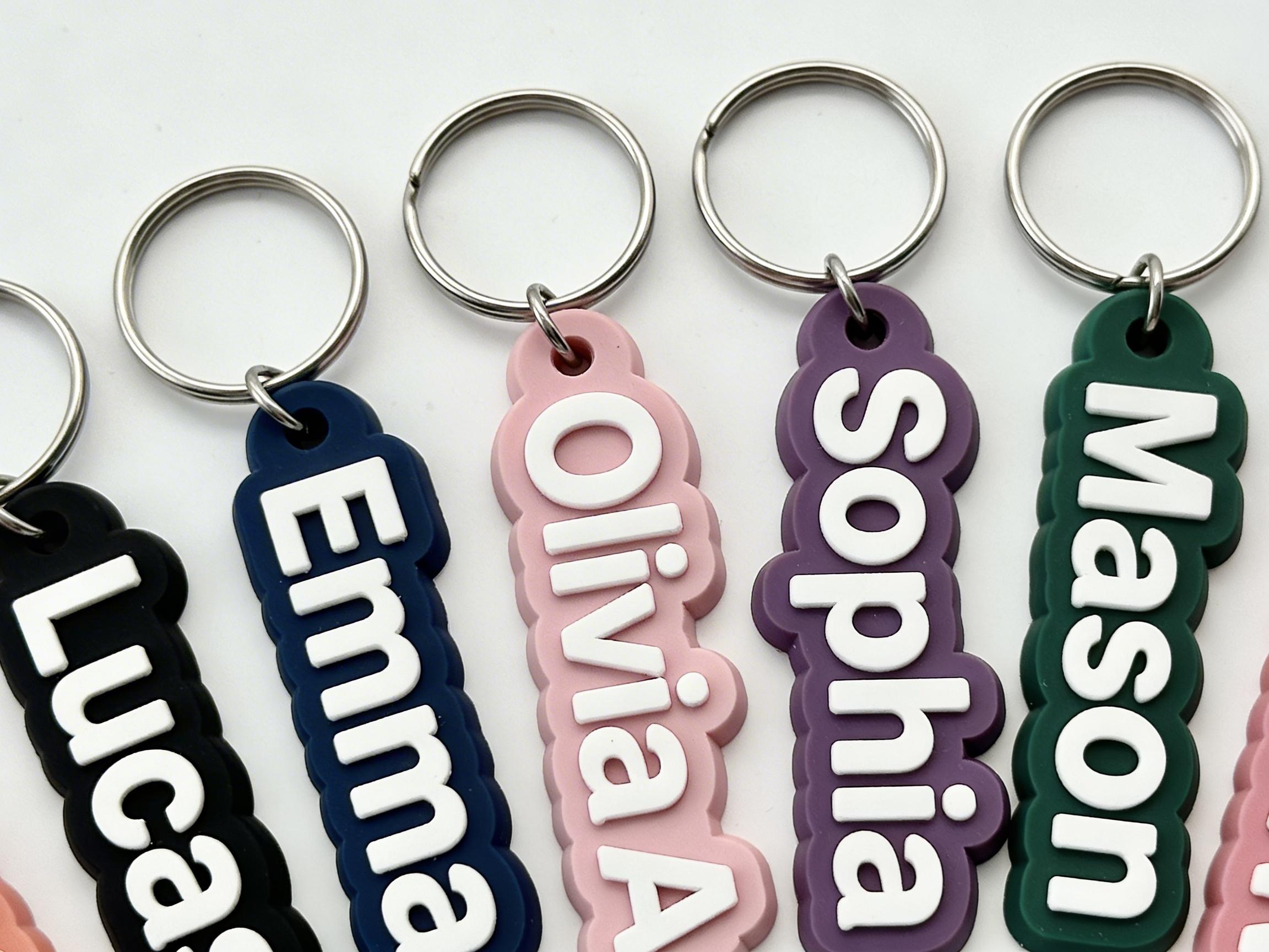 Custom 3D Printed Name Keychain, Personalized Backpack Tag, PLA Key ...