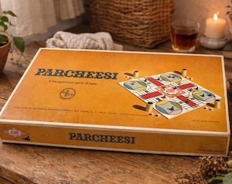 édition vintage Parcheesi Sceau d'or | Boîte complète Selchow & Righter 1964
