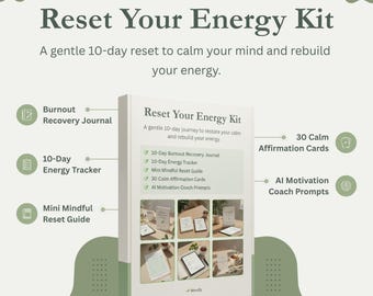 Burnout Recovery Kit | 10-Day Reset Journal, AI Coach (PDF)