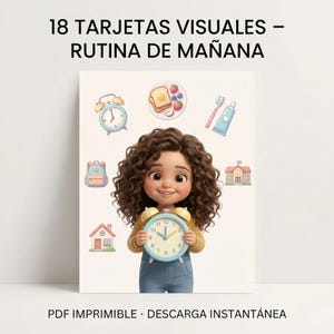 Rutina Visual de Mañana para Niños – 18 Tarjetas – Autismo y TDAH – PDF